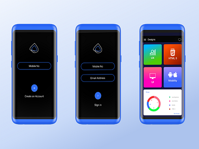 Design Startergy android bluelove design login mock signin ui ux