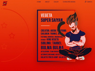 Super Saiyan - VEGETA concept art graphic design illustration ui ux webdesign website