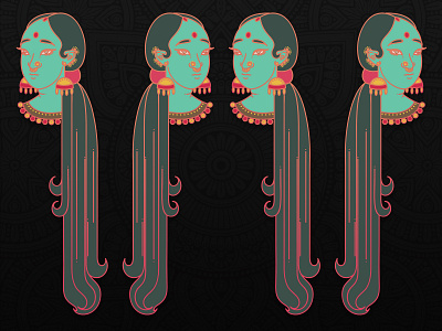 Vector Bengal bengali character design colorful ethnic exotic flat design illustrate illustration indian pattern portal user inteface vector artwork vector graphics webillustration woman woman illustration