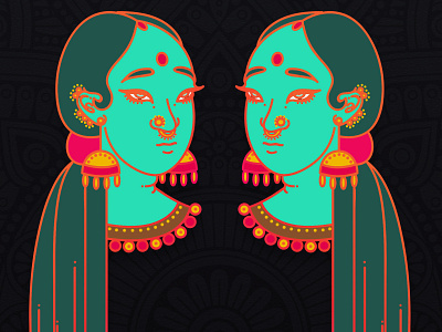 Pujo - A vector Bengal bengal charachter charachter design colors concept concept design contemporary art custom design ethnic graphic art graphic design illustraion india indian mixed media pattern user inteface vector artwork woman woman illustration