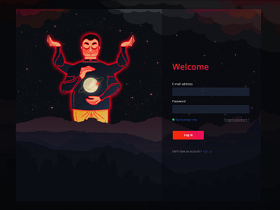 Log in page design character design content design digital illustration flatdesign graphic design illustration interaction design login design login page mixed media night mode responsive ui uiux user experience userinterface ux vector warm colors webdesign