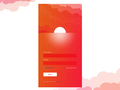 Login page design branding composition concept design design experience design flatdesign graphic design interaction design login page moonlight sky ui uiux user experience user experience prototype user interface ux vector warm colors webdesign