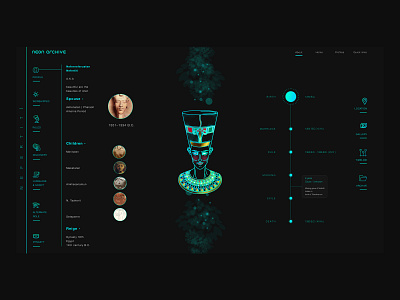 neon archive - Dashboard archeology character design concept design dashboard design dashboard ui education app education website flatdesign graphic design icons design infographics interaction design neon colors timeline ui uiux user experience design ux vector webdesign