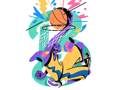 B for Basketball player illustration