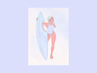 Surfing girl