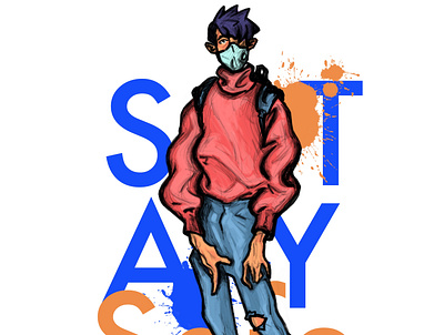 Stay safe illustration procreate