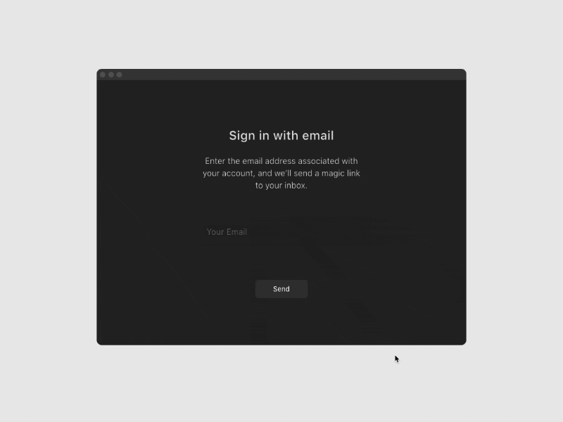 Daily UI – #1 Sign In animation blackandwhite button states daily ui email hover state interactive login login form magic link minimal san francisco sign in web ui webdesign