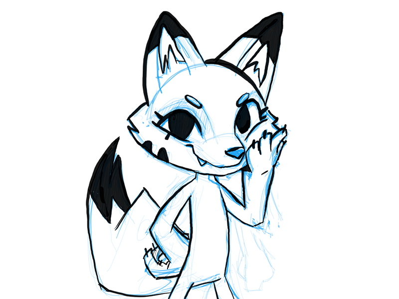 WIP - Flurry the Fox! character design twitch fox work in progress concept sketchbook pro illustraion mascot