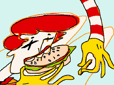 The Conglomerate fast food french fries hamburger illustration mcdonalds ms paint