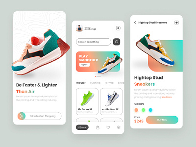 Shoes Online Shop - Mobile Apps 👟 3d animation app branding design graphic design illustration logo motion graphics ui vector