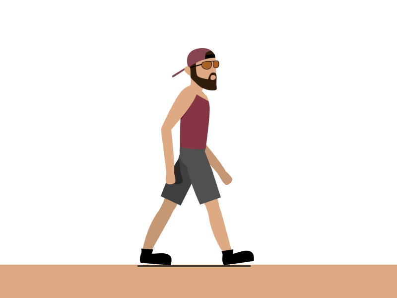 Walking Max animation + sketches after effects animation character flat illustration motion rubberhose vector walk cycle