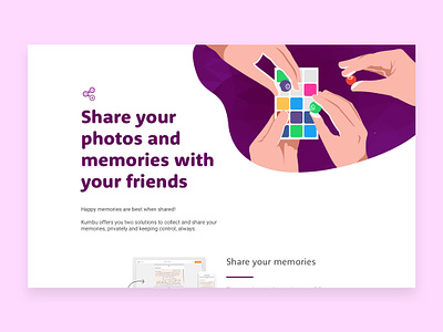 Share Your Photos And Memories design flat illustration kumbu memories vector