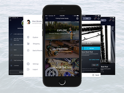 FPB App buy fishing flat interface ios sell ui ux