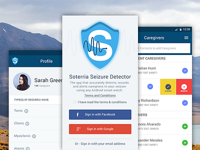 Seizure Detector App android application material medical mobile seizure detector ui ux