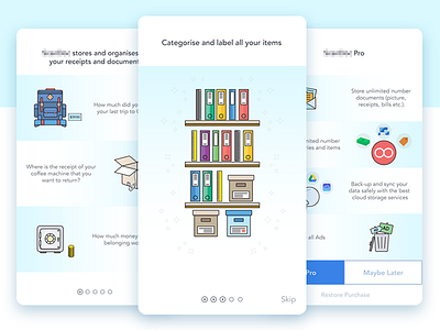 Onboarding Screens app explanation tour graphics illustrations interaction onboarding registration signup subscriptions ui ux walk trough