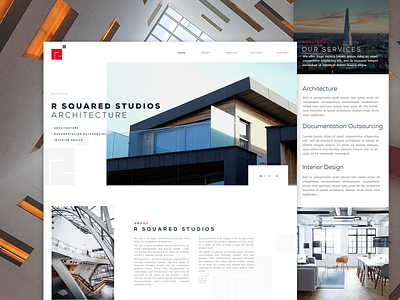 R2studio architechture clean design desktop flat mobile responsive typography web