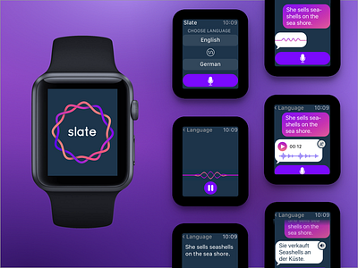 Slate Translation App apple watch colorful design gradient isoflow logo translator ui ux