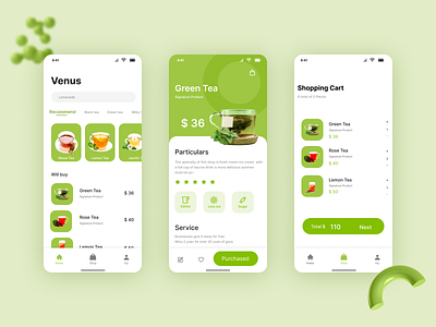 Organic Tea Ordering App app design figma mobileapp ui uiux ux