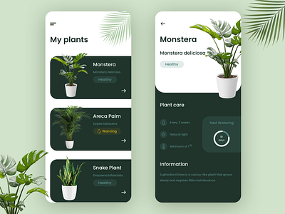 Plant Care App app branding design figma illustration logo mobileapp ui uiux ux