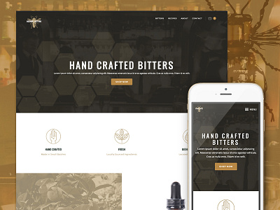 Beehive Bitters Website bee bitters mobile responsive website