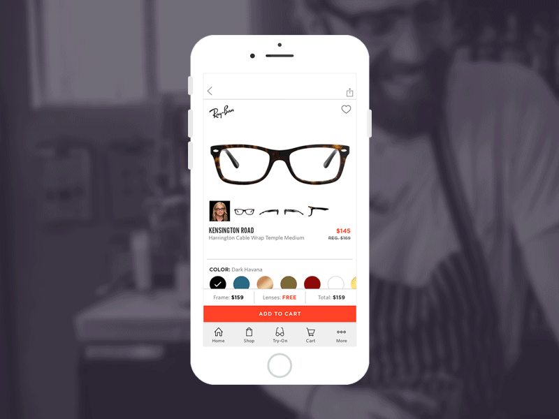 Virtual Try-On App app ecommerce gif glasses product shopping