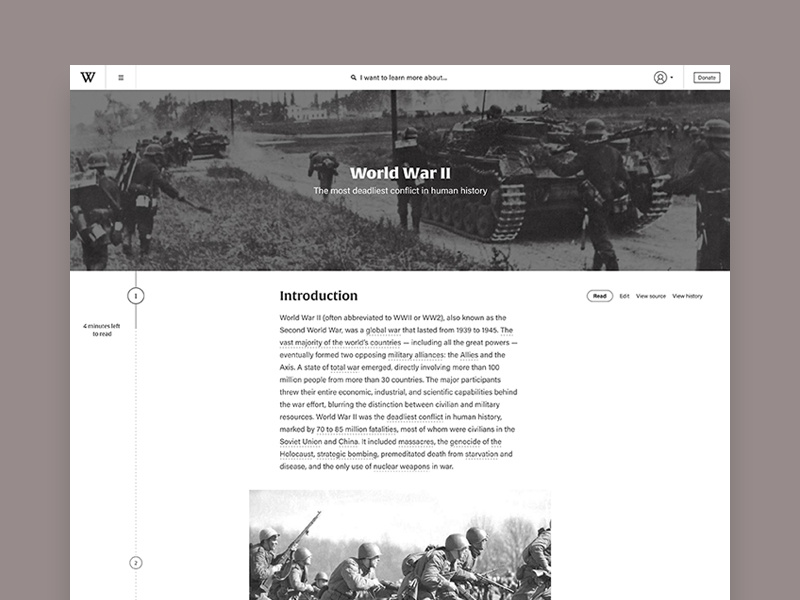 Wikipedia Redesign information history wikipedia