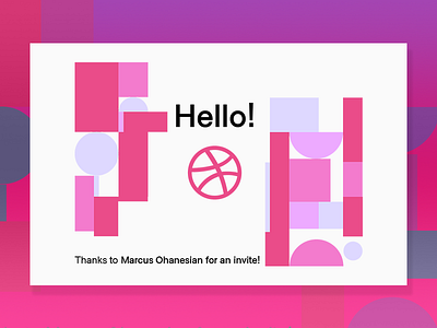 Hello Dribbble! debut design dribbble first shot flat hello