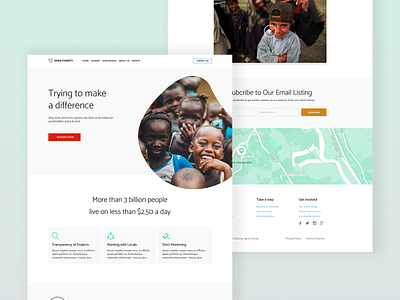 Open Charity - Landing Page landing paage minimalist simplicity ui ux web design