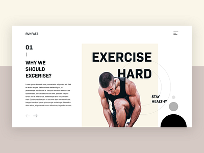Runfast - Article Page exercise flat gym health minimal running ui ux web design