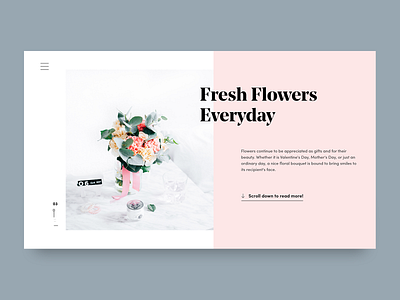 Fresh Flowers Everyday adobe xd flat flower flowers landing page minimal photoshop pink ui ux web design