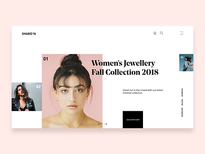 Sharon - Landing Page design flat jewellery landing page minimal minimalism typography ui ux web design