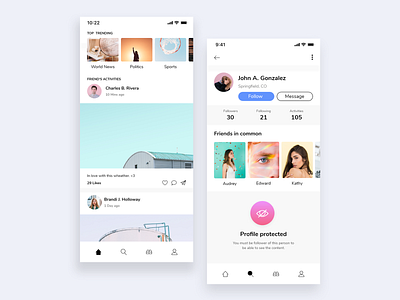 Social App Concept adobe xd app design apple dailyui design flat iphonex minimal minimalism social app social media ui ux