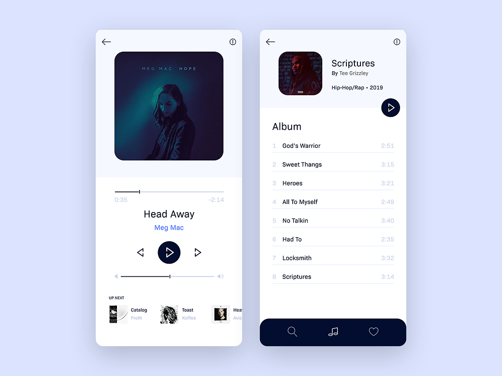 Minimal Music Player - App Concept by Nabyl on Dribbble