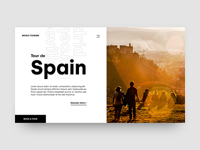 World Tourism - Spain adobe xd article article page design landing page minimal minimalism photoshop typography ui ux web design