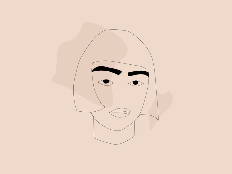 Short Hair Cut Girl Line Art By Nabyl On Dribbble