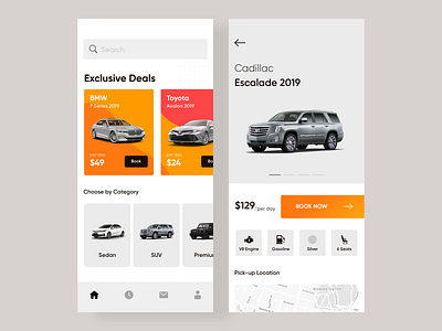 Car Rental App - Concept adobe xd app app design car rental design flat minimal minimalism rental sketch ui ux