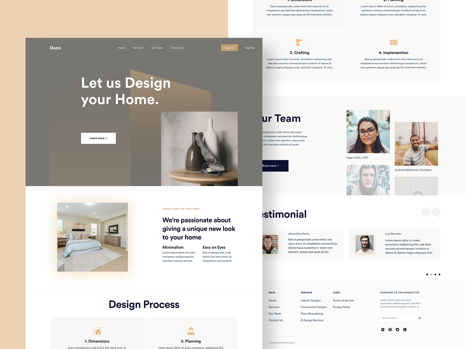 Interior Design Website - Landing Page (Concept) by Nabyl on Dribbble