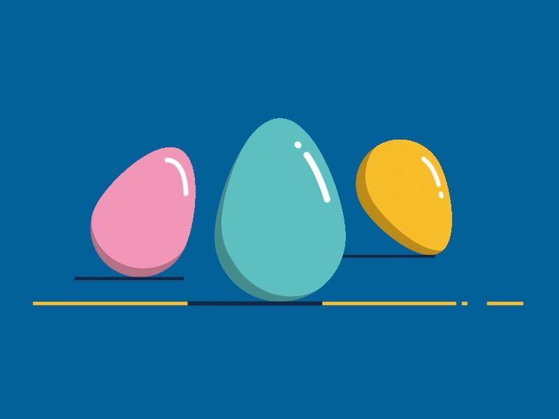 Easter Eggs animation bold colors cycle easter eggs flat gif motion roll shadows smooth