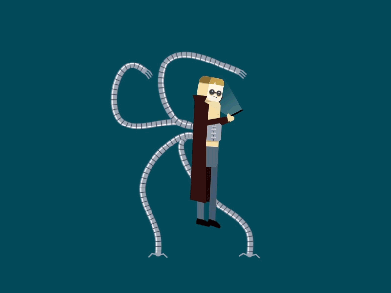 Dr_Octopus animation character doctor octopus dr. gif loop marvel octavius otto walk cycle