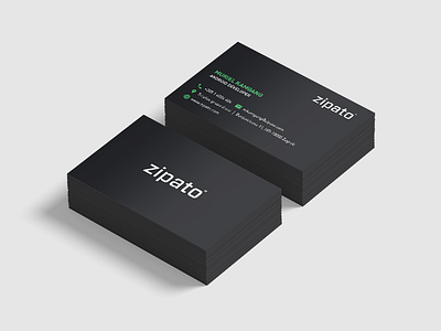 Zipato Business Card black business card clean elegant modern print