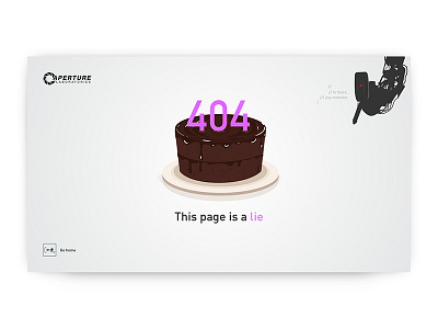 404 Page - Weekly UI Challenge S02/W02 404 404 page aperture cake is a lie clean glados portal web