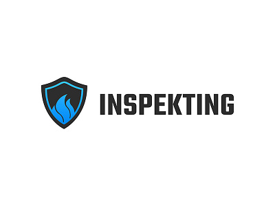 Inspekting Logotype black blue blue logo fire logo modern protection shield simple