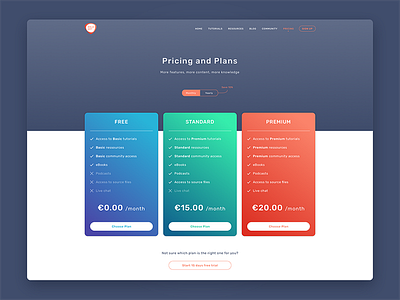 Pricing Page challenge gradient plan pricing pricing page simple web
