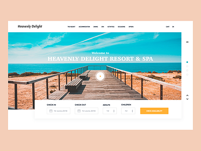 Hotel & Resort Landing Page accomodation hotel resort restaurant sea sun tour tourism travel