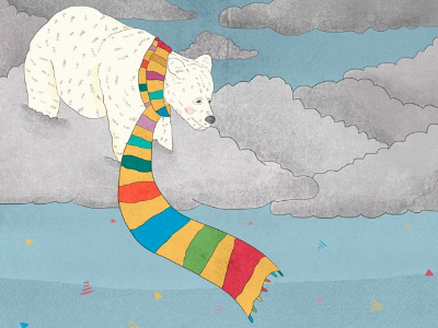 The Usher bear clouds cold cozy magic polar scarf usher winter
