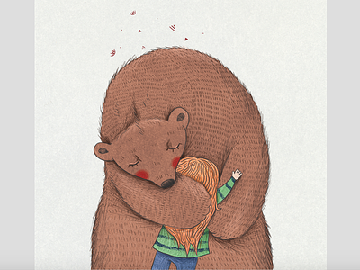 Bear Hug animals bear child digitalart hug kid kindness love rafikillustrate