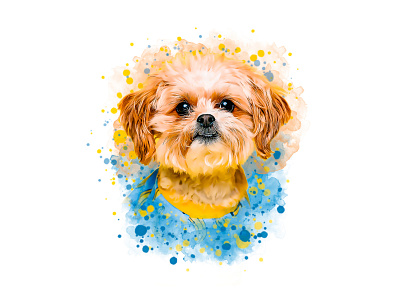 Pet watercolor portrait design digital art digital portrait graphic design pet water color portrait water color portrait