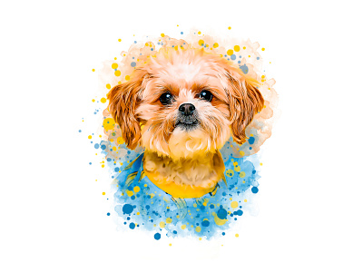 Pet watercolor portrait