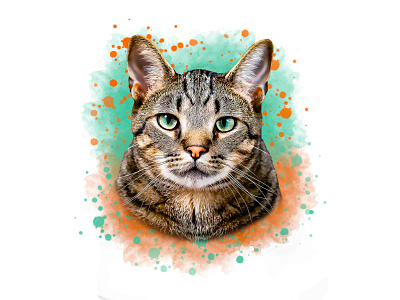 Pet watercolor portrait