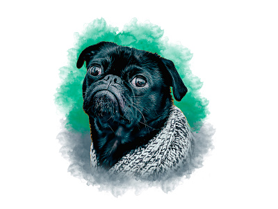 Pet watercolor portrait